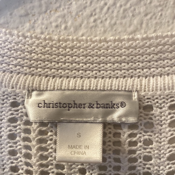 Christopher and Banks white knitted cardigan size small - Picture 2 of 4